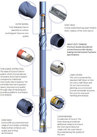 석유 심 공 전통적 핵심 샘플 3중 튜브 전선 시스템을 위한 3중 튜브 코어 배럴당
